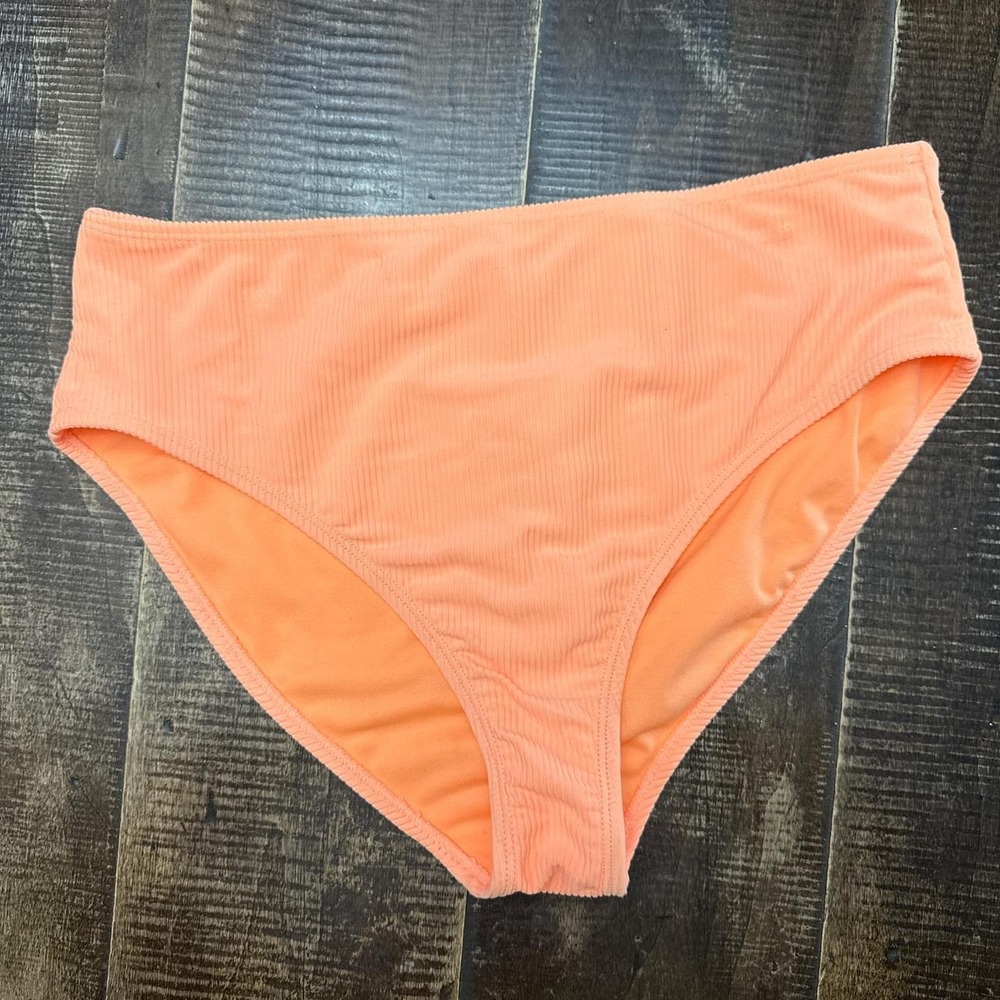 Cyn & Luca High Waisted Orange Bikini Bottoms Medium Seat Coverage